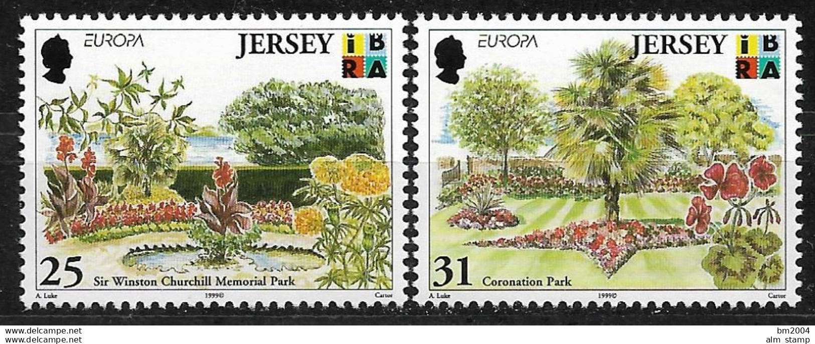 1999 Jersey  Mi. 885-6 **MNH  Europa: Natur -und Nationalparks - 1999