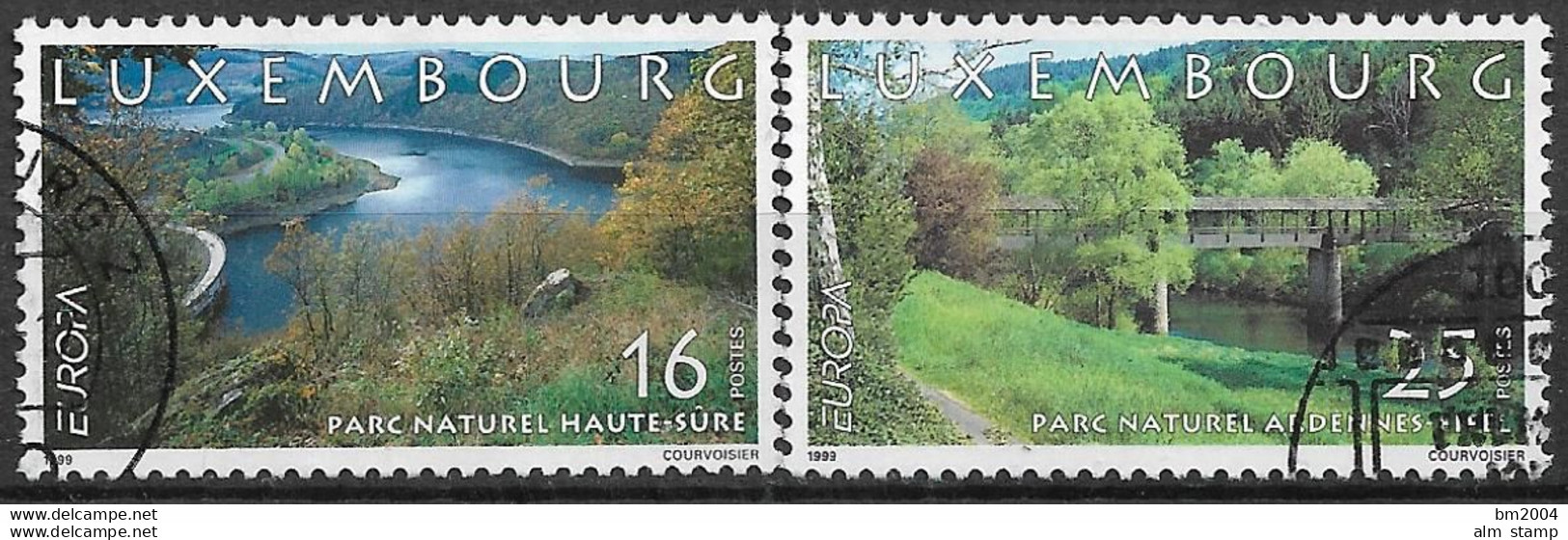 1999 Luxemburg  Mi. 1472-3  Used Europa: Natur -und Nationalparks - 1999