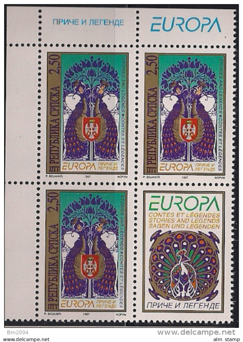 1997 Bosnien- Herzegowina  Serb. Rep.  Bosnie-Herzegovine - Rep SerbeYv. 69-70 Mi. 69-70**MNH With Label  Europa - 1997