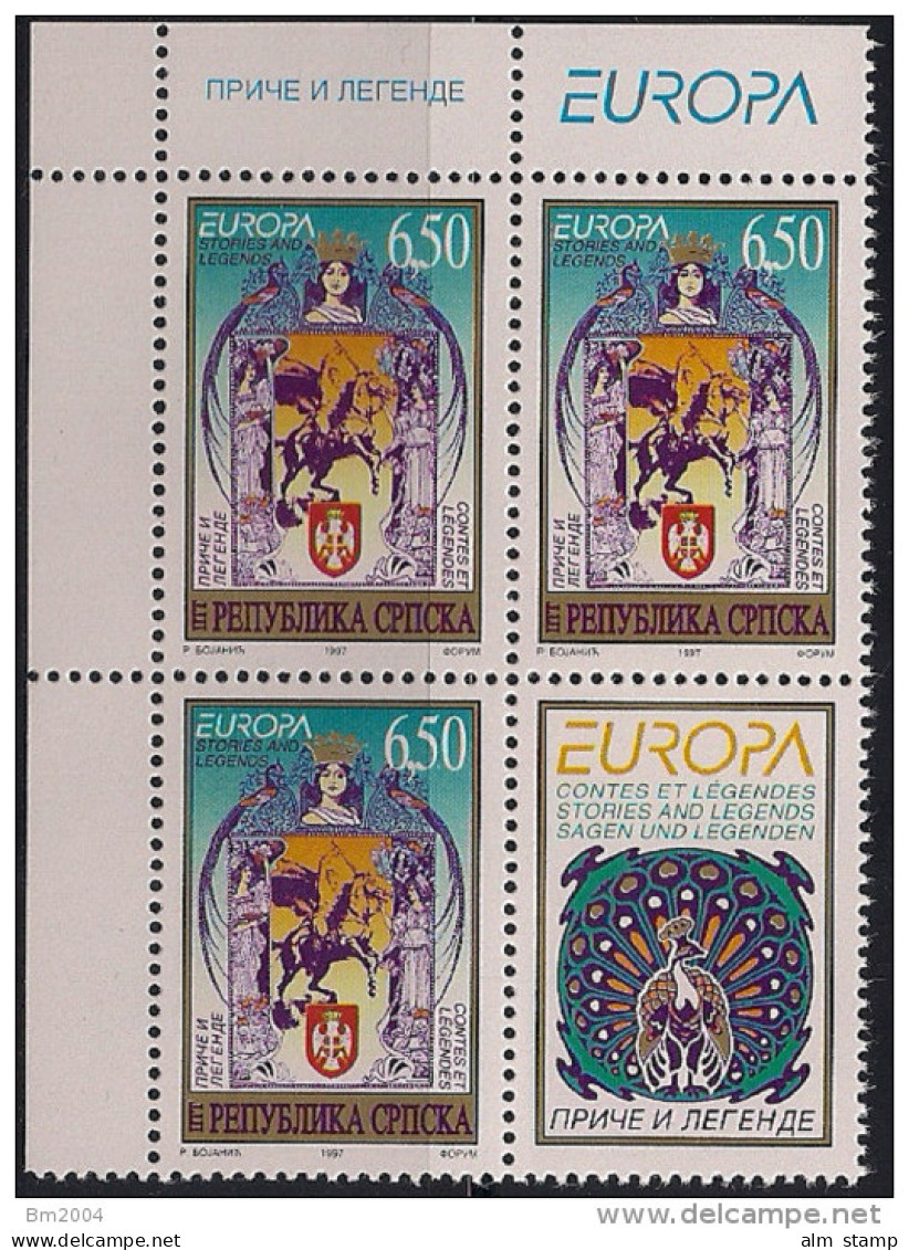 1997 Bosnien- Herzegowina  Serb. Rep.  Bosnie-Herzegovine - Rep SerbeYv. 69-70 Mi. 69-70**MNH With Label  Europa - 1997