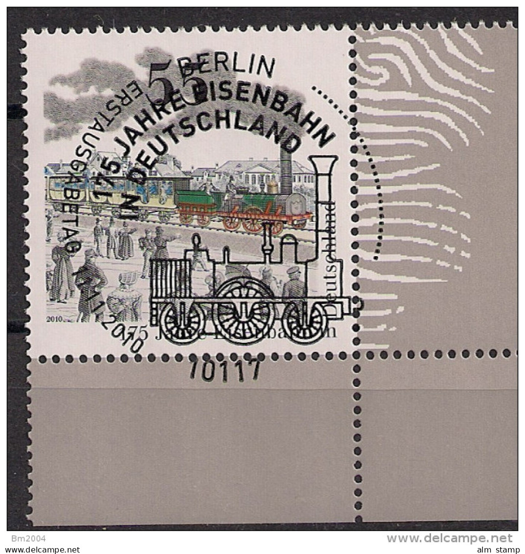 2010  Deutschland Allem. Fed.  Mi.2833 Used  175 Jahre Eisenbahn In Deutschland - Gebraucht