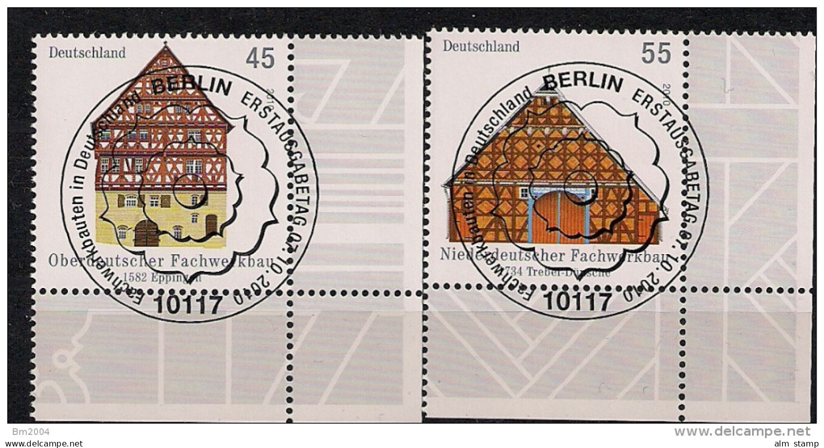 2010  Deutschland Allem. Fed.  Mi.2823-4 Used  Fachwerkbauten In Deutschland - Gebraucht