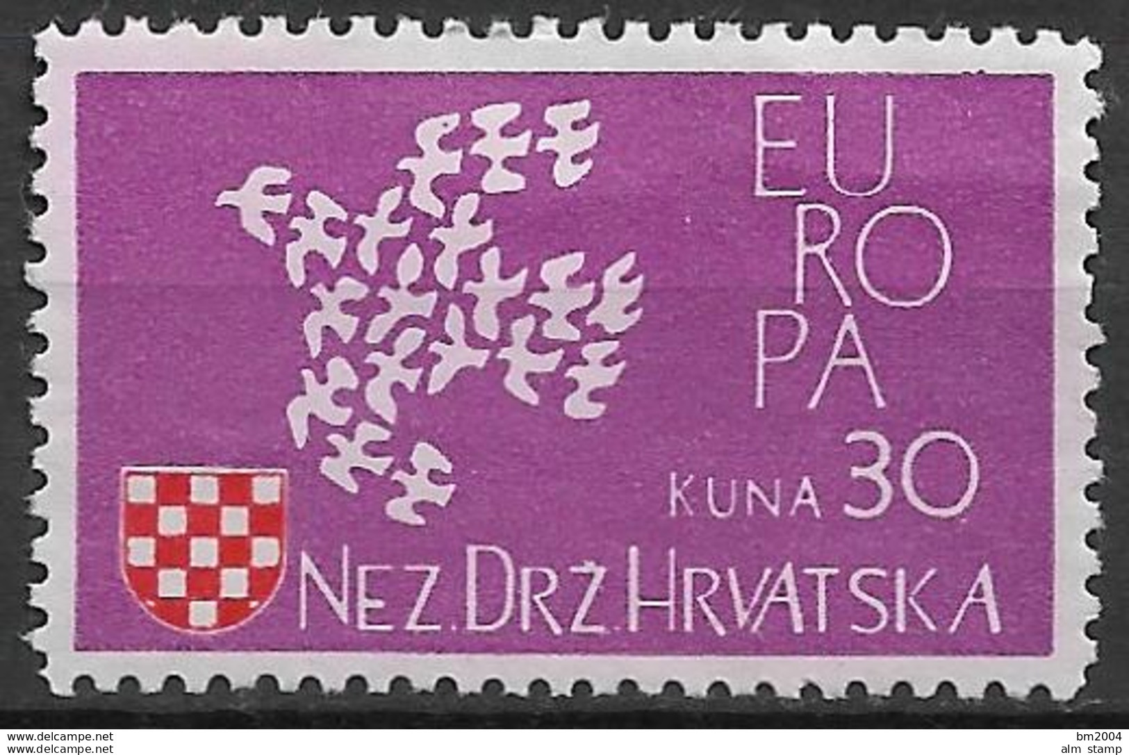 1961 Kroatien **MNH  Hrvatska  " Exile  " Europa - 1961