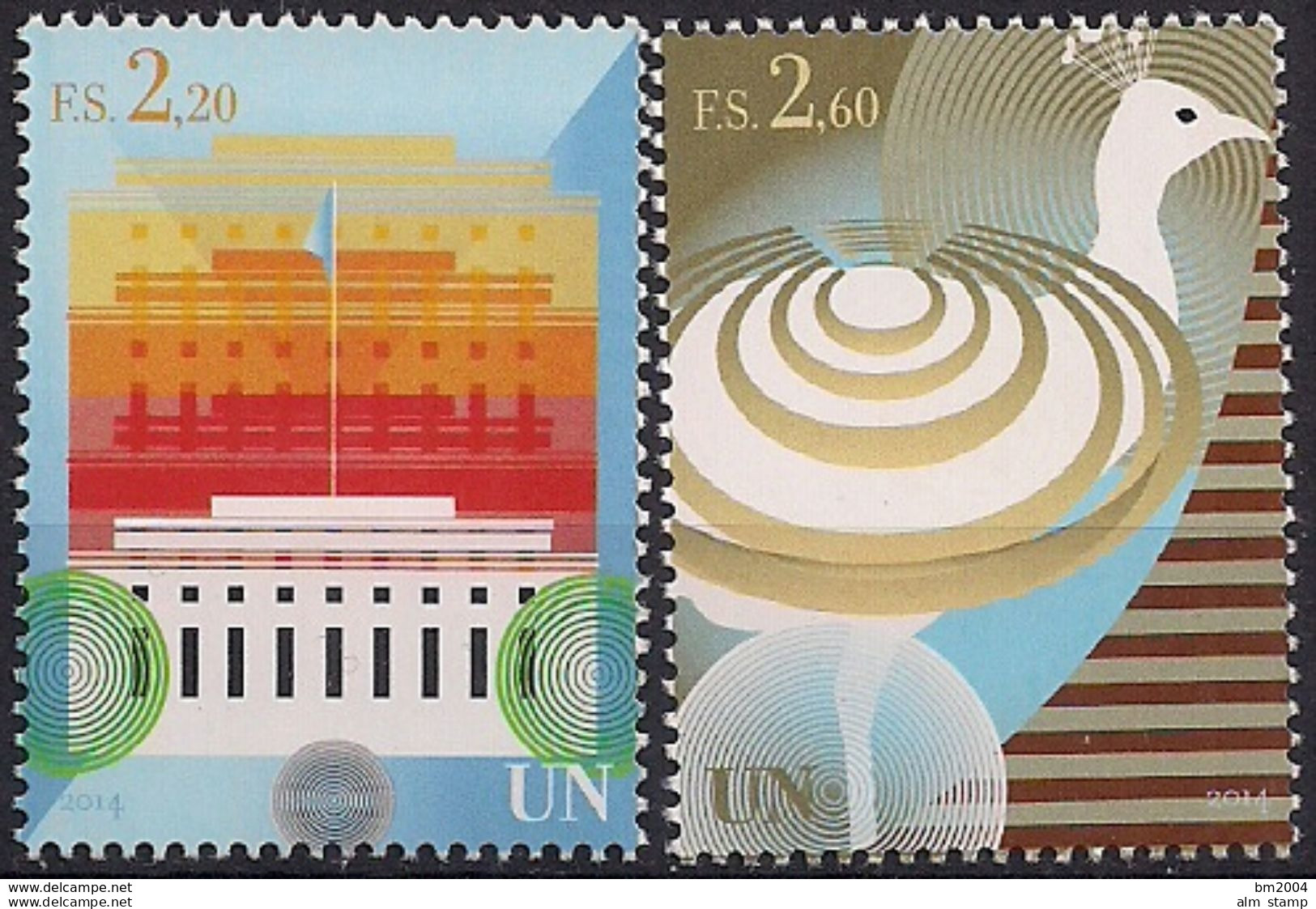 2014 UNO  Genf  MI. 860-1 **MNH  .UNO - Gebäude - Unused Stamps