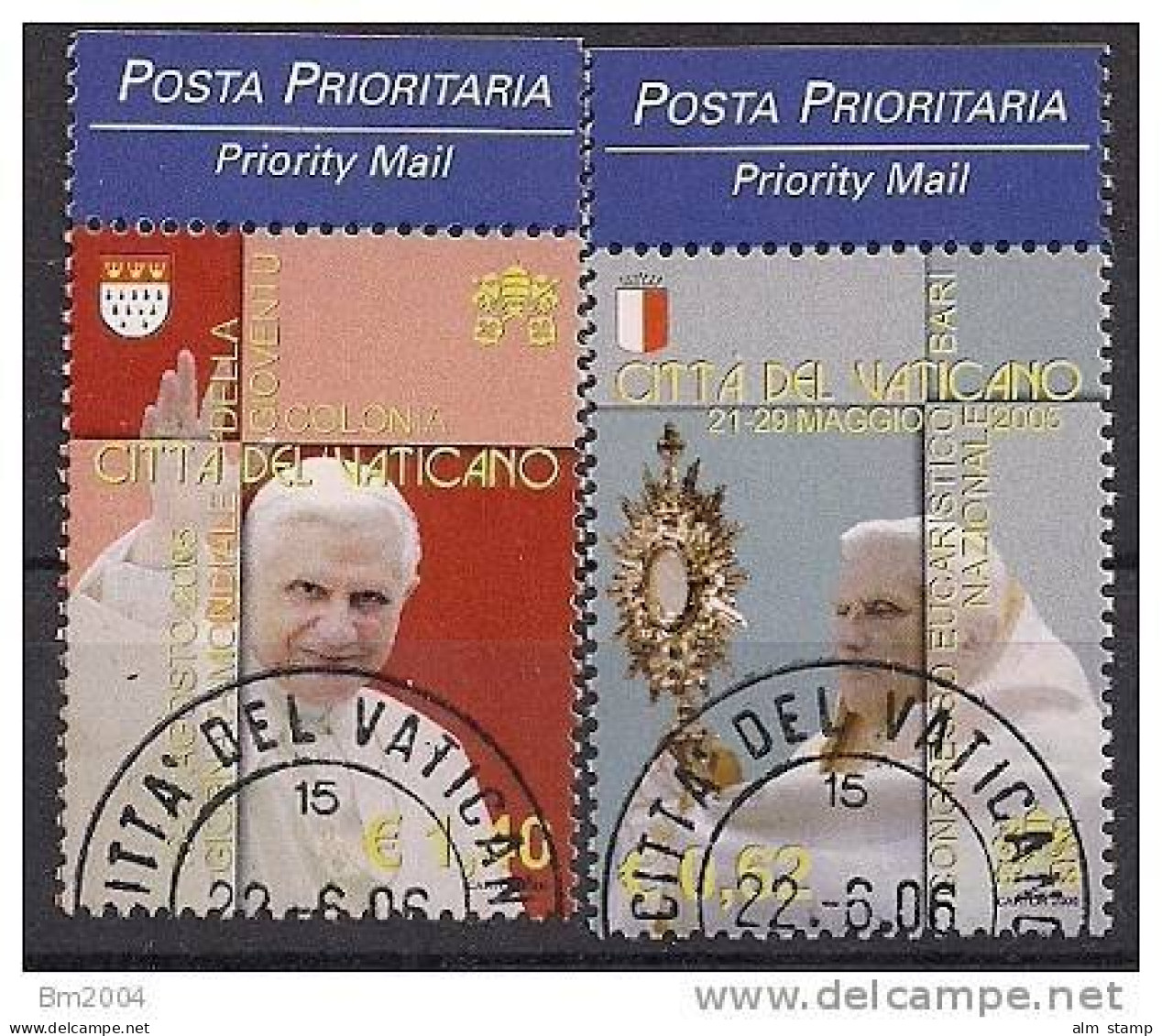 2006 Vatikan Mi. 1558-9  Used  Die Reisen Von Papst Benedikt - Gebraucht