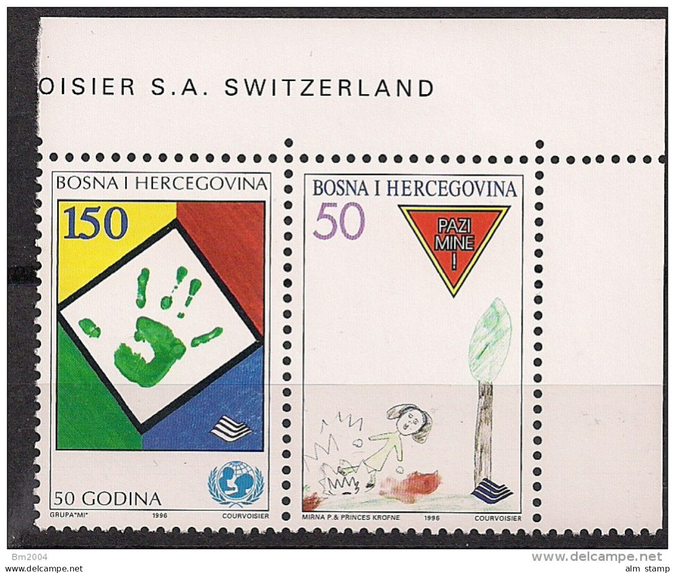 1996 Bosna I Hercegovina  Mi. 47-8 **MNH 50 Jahre Kinderhilfswerk Der Vereinten Nationen (UNICEF - UNICEF