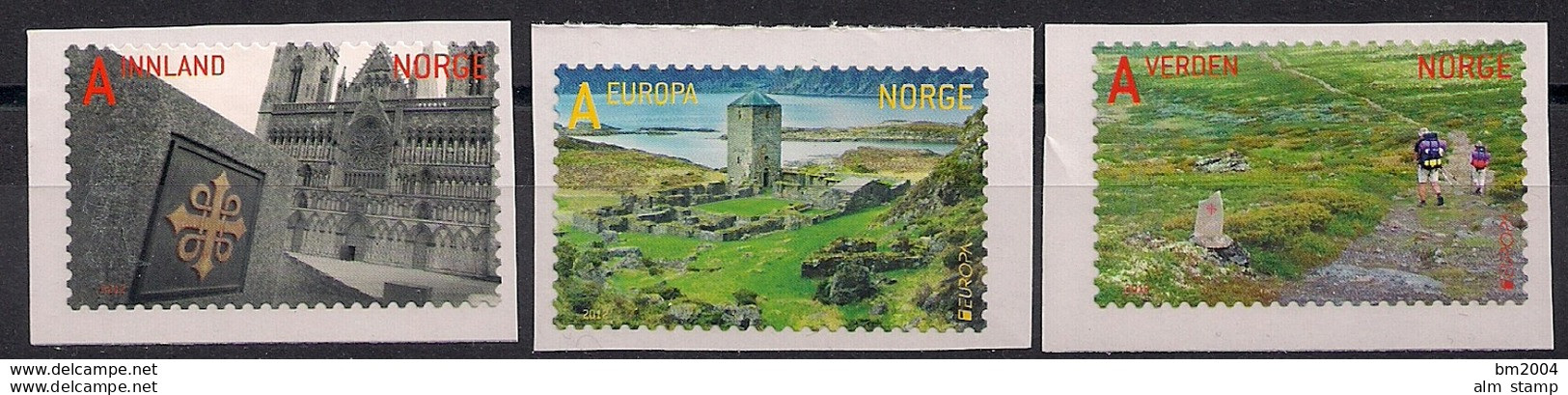 2012 Norwegen   Mi 1782-4 **MNH  Tourismus; Europa: Besuche. - Nuovi