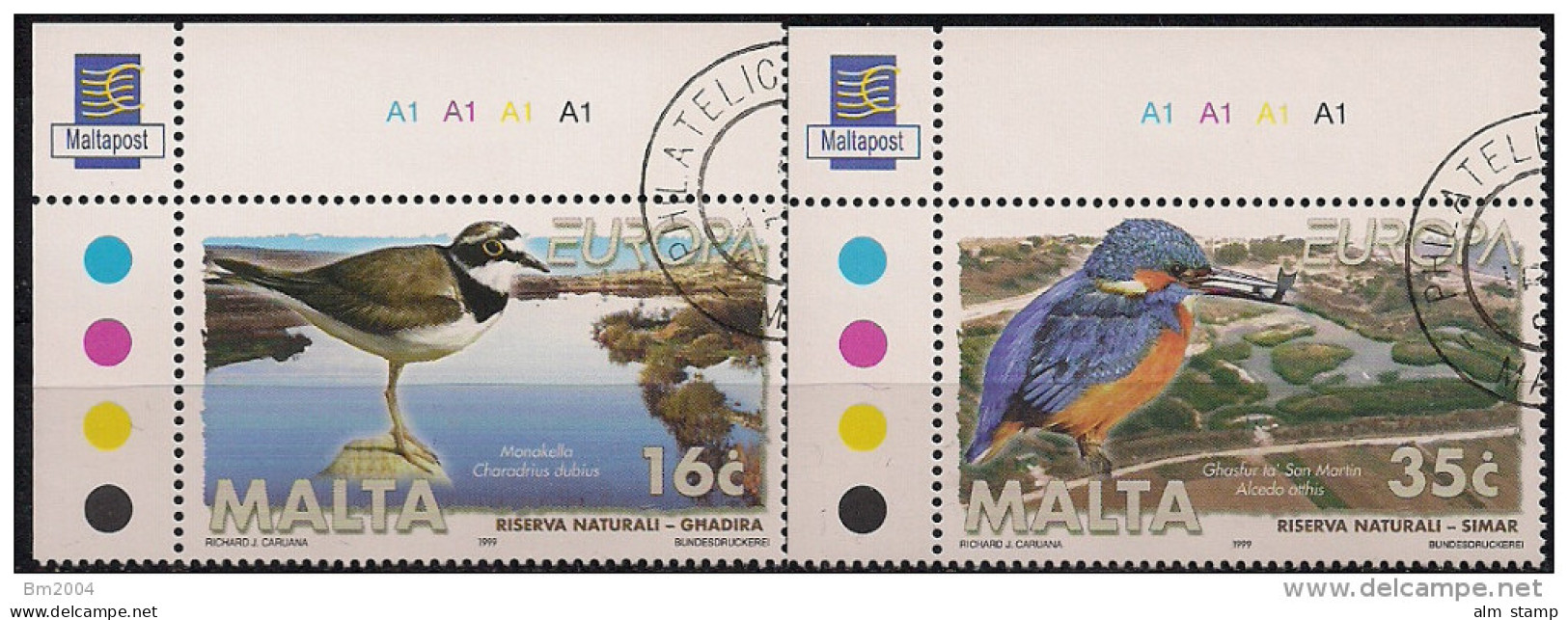 1999 Malta   Mi. 1065-6 Gest.  Europa - 1999