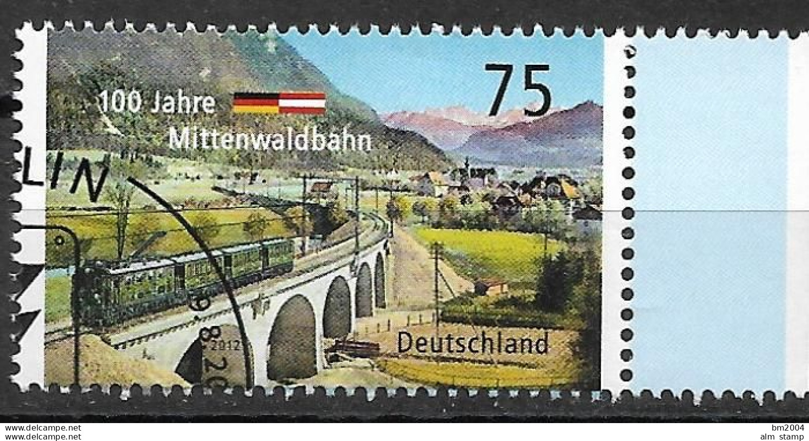 2012 Allem. Fed. Deutschland Germany Mi. 2951 FD-used Berlin    100 Jahre Mittenwaldbahn. - Gebraucht