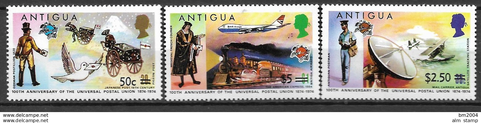 1975 Antigua   Yv 357-9   **MNH   UPU - 1960-1981 Autonomie Interne