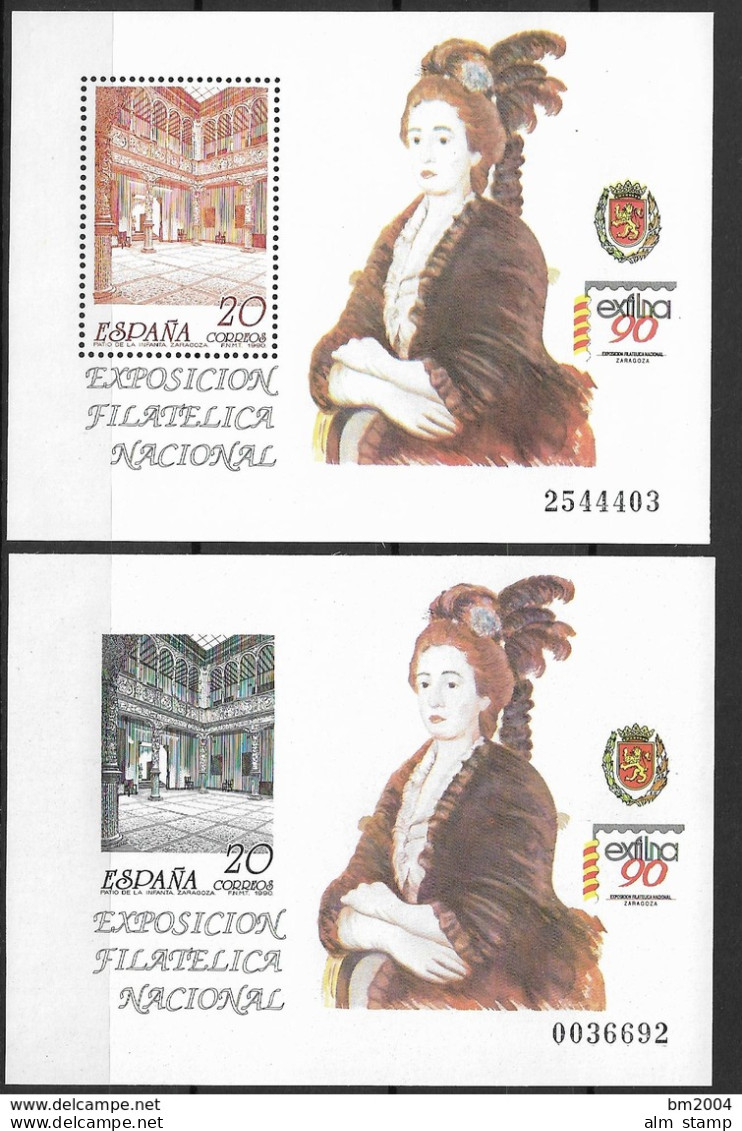1990 Spanien  Mi. Bl. 36 **MNH  Nationale Briefmarkenausstellung EXFILNA ’90, Saragossa - Blocs & Hojas
