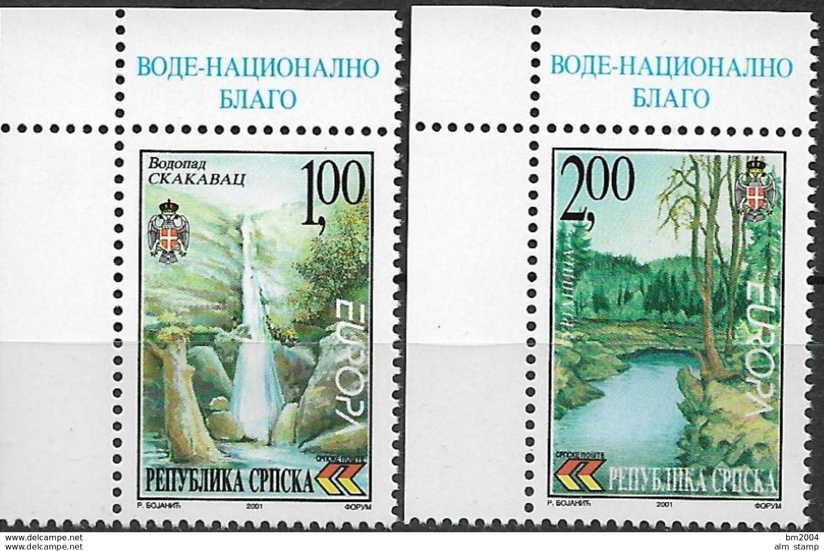 2001 Bosnien-Herzegowina  Bosna I Hercegovina Serb. Rep.  Mi. 200-1  **MNH  EOL  Europa - 2001