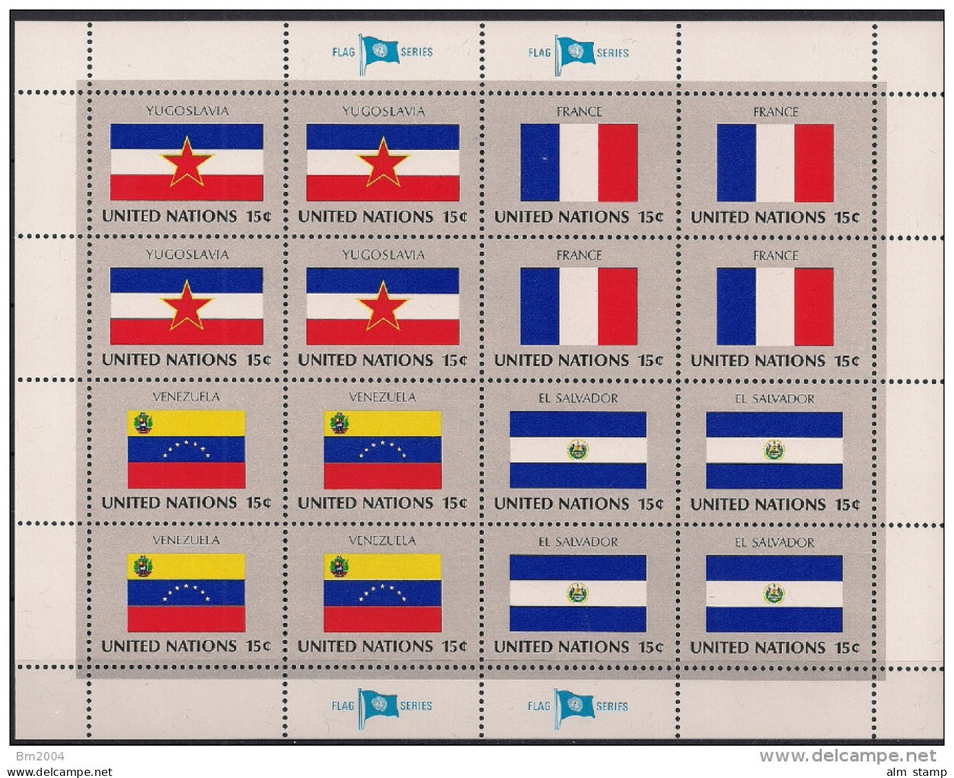 1980 UNO NY Mi. 348-63 **MNH  Sheet   Flaggen Der UNO-Mitgliedsstaaten (I) - Blocs-feuillets