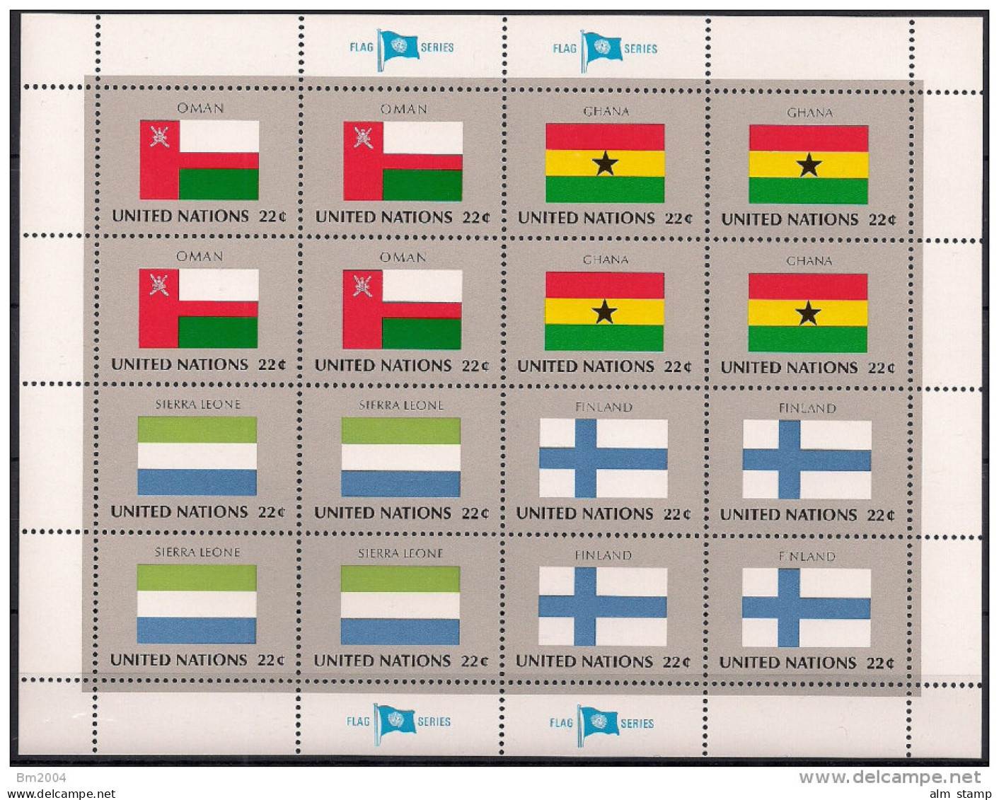 1985 UNO NY Mi. 472-87 Used     Sheet   Flaggen Der UNO-Mitgliedsstaaten - Hojas Y Bloques