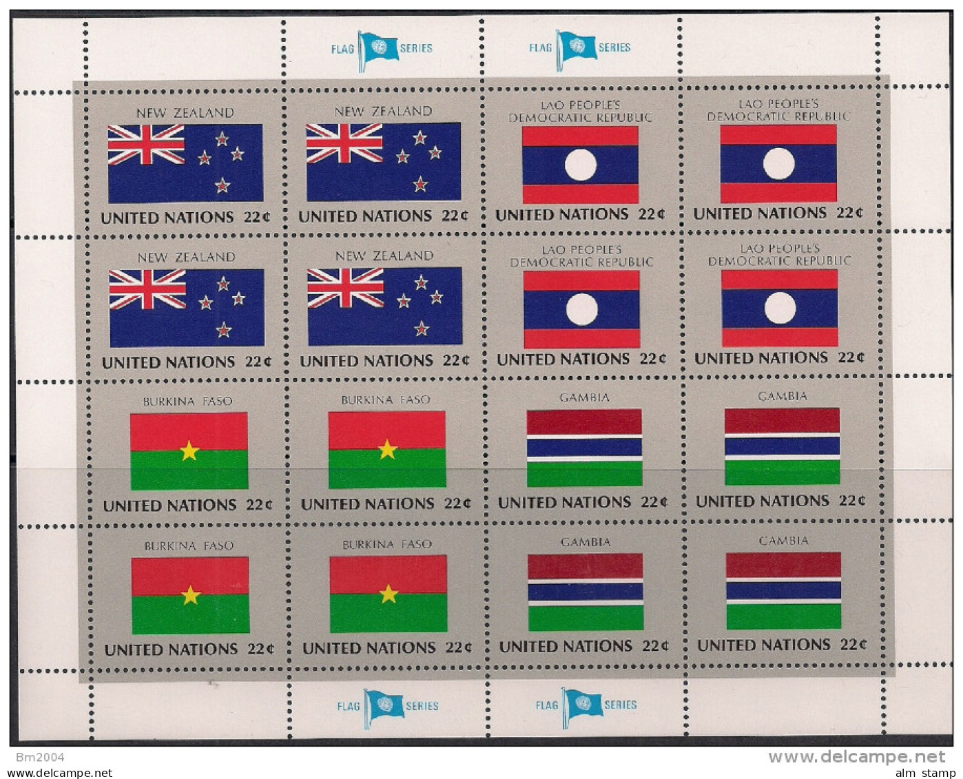 1986 UNO NY Mi.  501-14 Mint     Sheet   Flaggen Der UNO-Mitgliedsstaaten - Blocs-feuillets