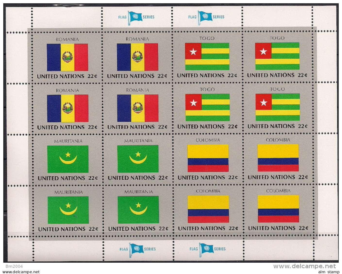 1986 UNO NY Mi.  501-14 Mint     Sheet   Flaggen Der UNO-Mitgliedsstaaten - Blocs-feuillets