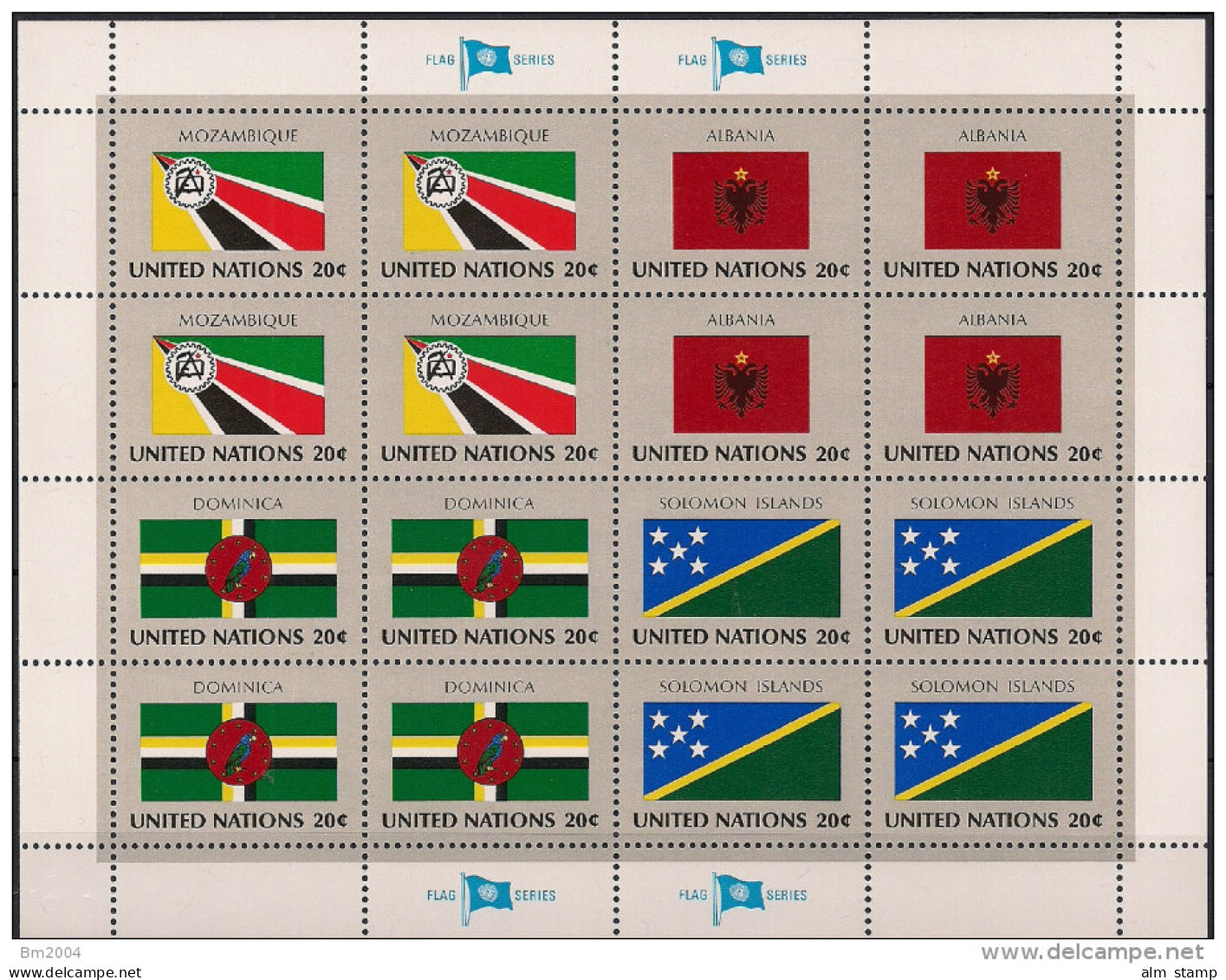 1982 UNO NY Mi. 397-412 **MNH  Sheet   Flaggen Der UNO-Mitgliedsstaaten (III) - Blokken & Velletjes