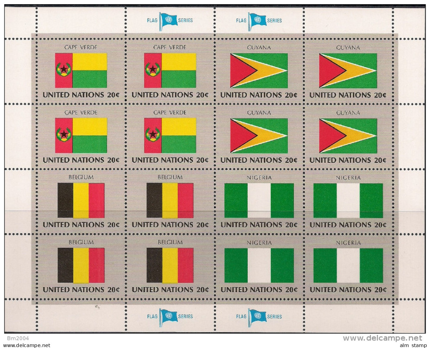 1982 UNO NY Mi. 397-412 **MNH  Sheet   Flaggen Der UNO-Mitgliedsstaaten (III) - Blokken & Velletjes