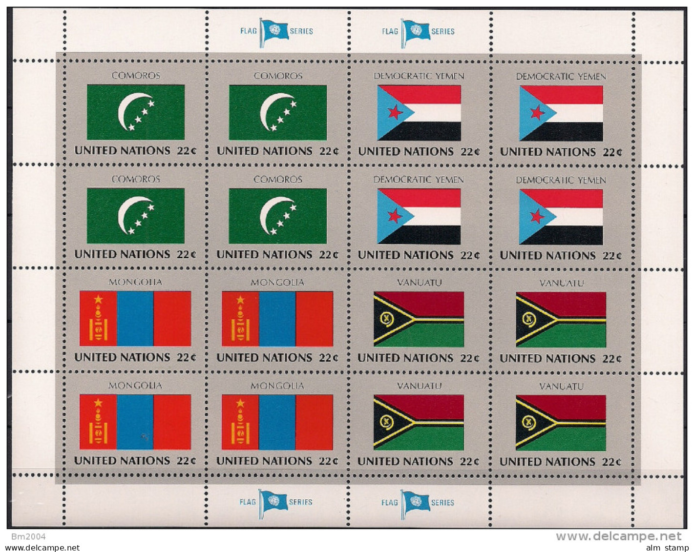 1987 UNO NY Mi.  524-39 Mint     Sheet   Flaggen Der UNO-Mitgliedsstaaten - Blokken & Velletjes