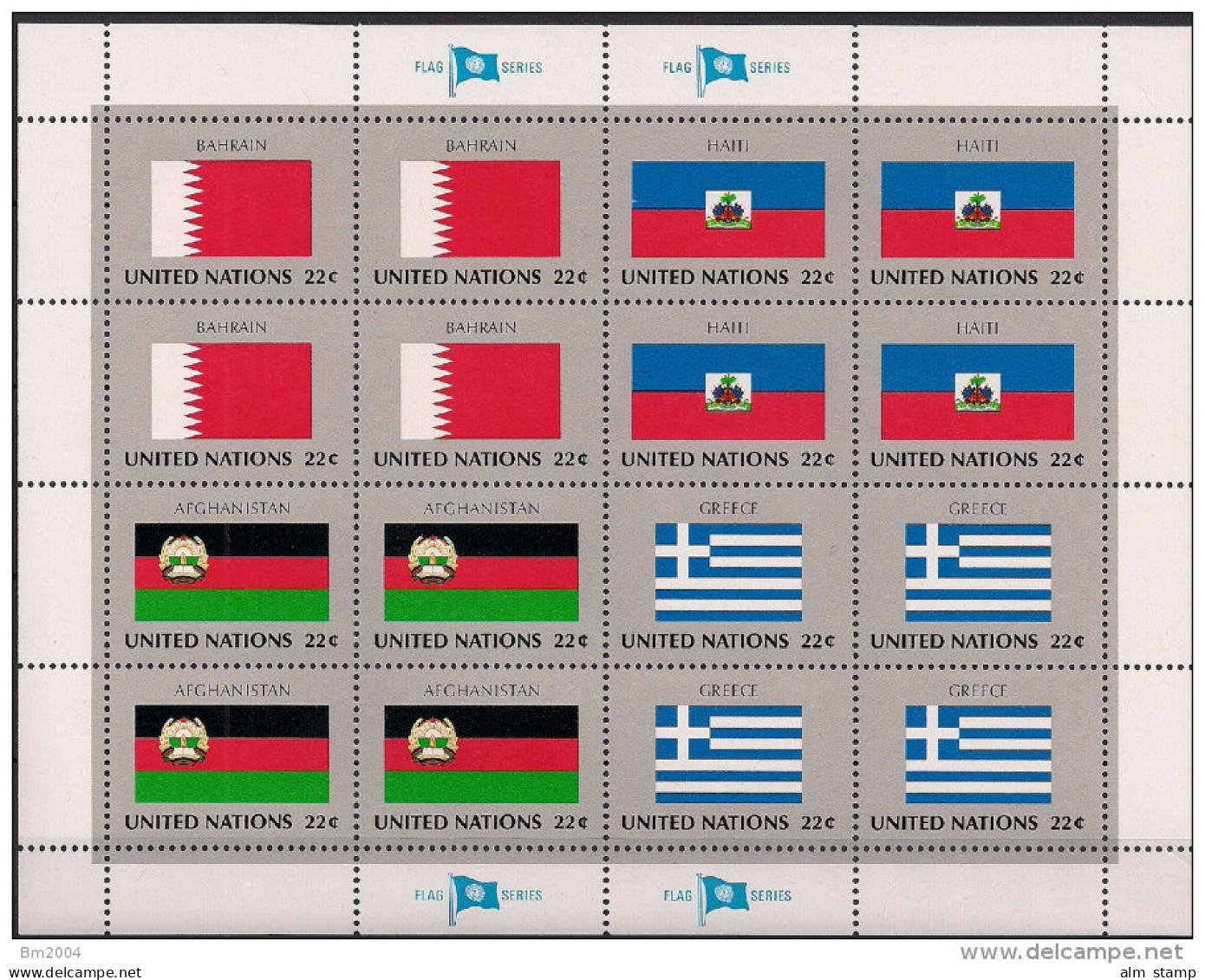1987 UNO NY Mi.  524-39 Mint     Sheet   Flaggen Der UNO-Mitgliedsstaaten - Blocs-feuillets