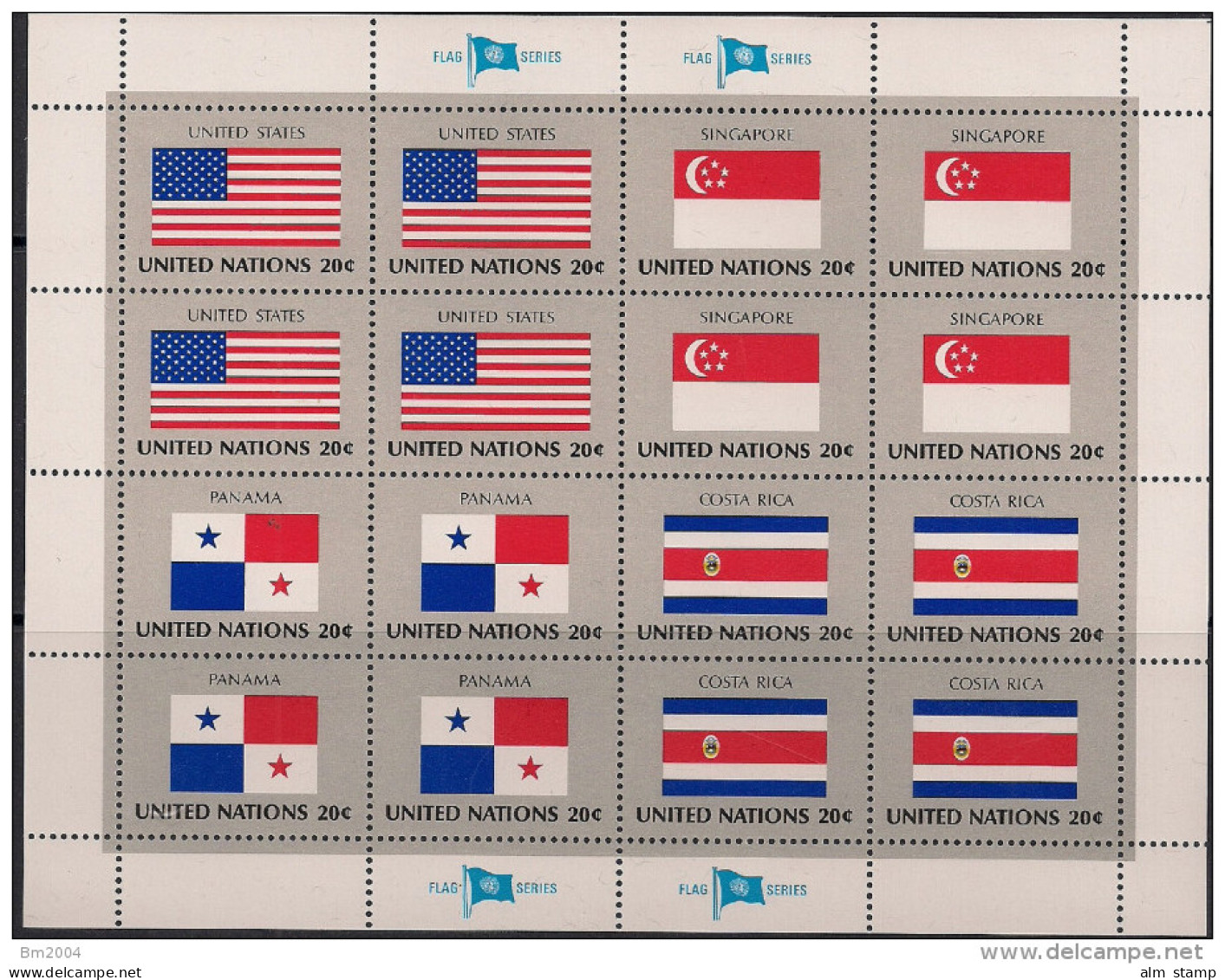 1981 UNO NY Mi. 373-88 Used Sheet   Flaggen Der UNO-Mitgliedsstaaten (II) - Hojas Y Bloques