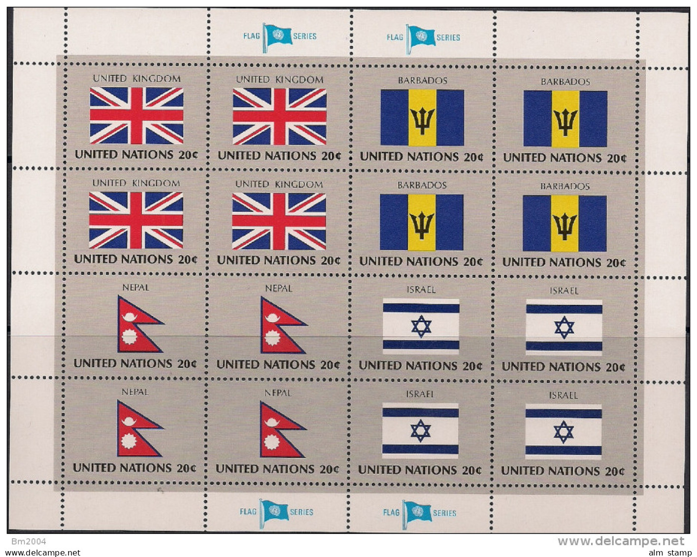 1983 UNO NY Mi. 422-7 **MNH    Sheet   Flaggen Der UNO-Mitgliedsstaaten - Blokken & Velletjes
