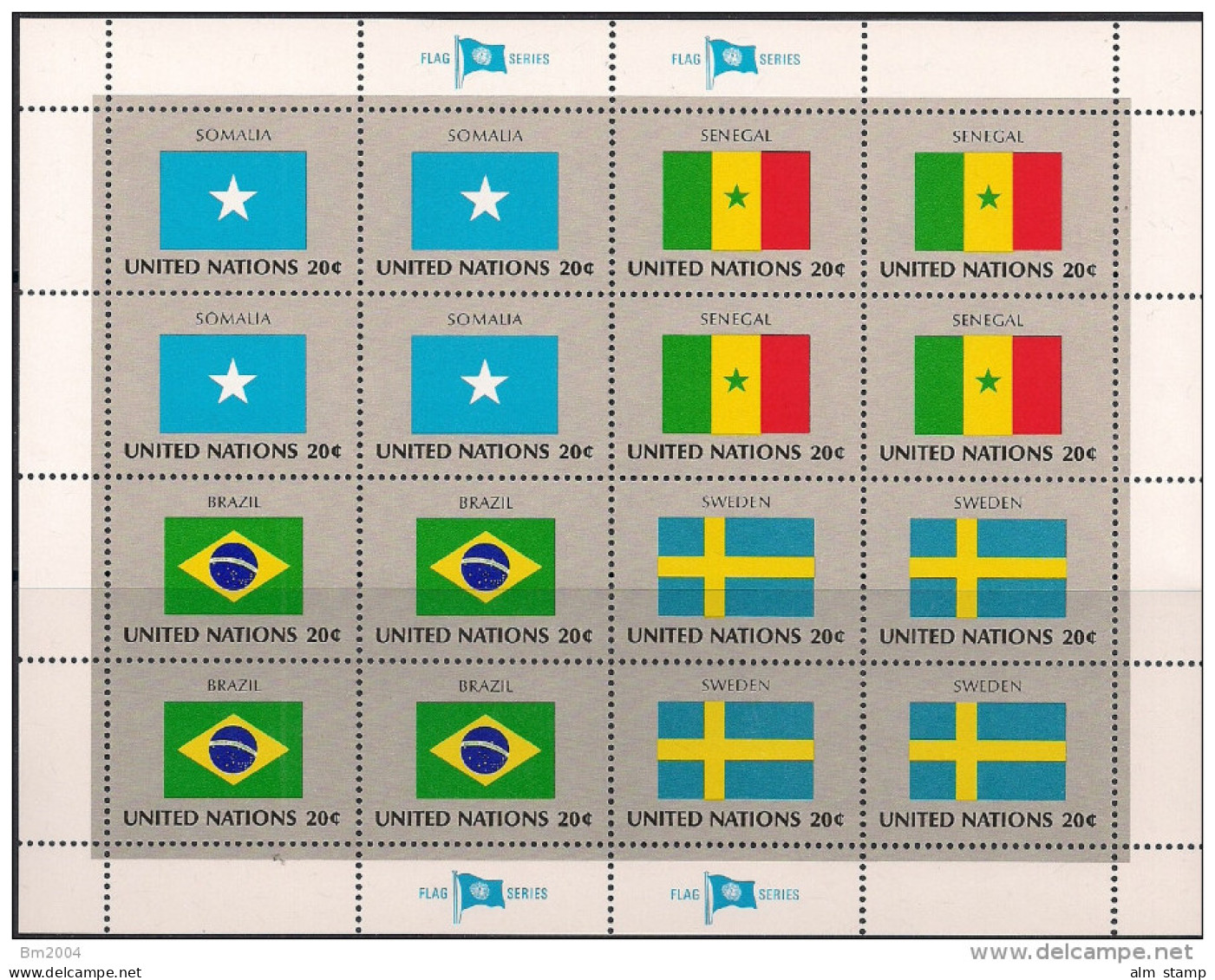 1983 UNO NY Mi. 422-7 **MNH    Sheet   Flaggen Der UNO-Mitgliedsstaaten - Hojas Y Bloques