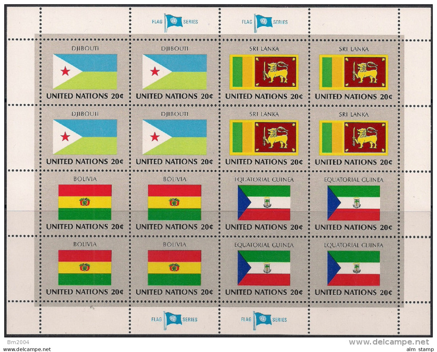 1981 UNO NY Mi. 373-88 **MNH  Sheet   Flaggen Der UNO-Mitgliedsstaaten (II) - Blocks & Sheetlets