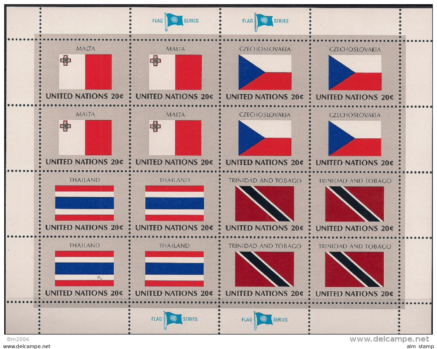 1981 UNO NY Mi. 373-88 **MNH  Sheet   Flaggen Der UNO-Mitgliedsstaaten (II) - Blokken & Velletjes