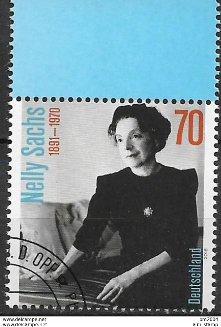 2016 Allem. Fed. Deutschland  Mi. 3230 FD- Used Weiden  125. Geburtstag Von Nelly Sachs - Gebraucht