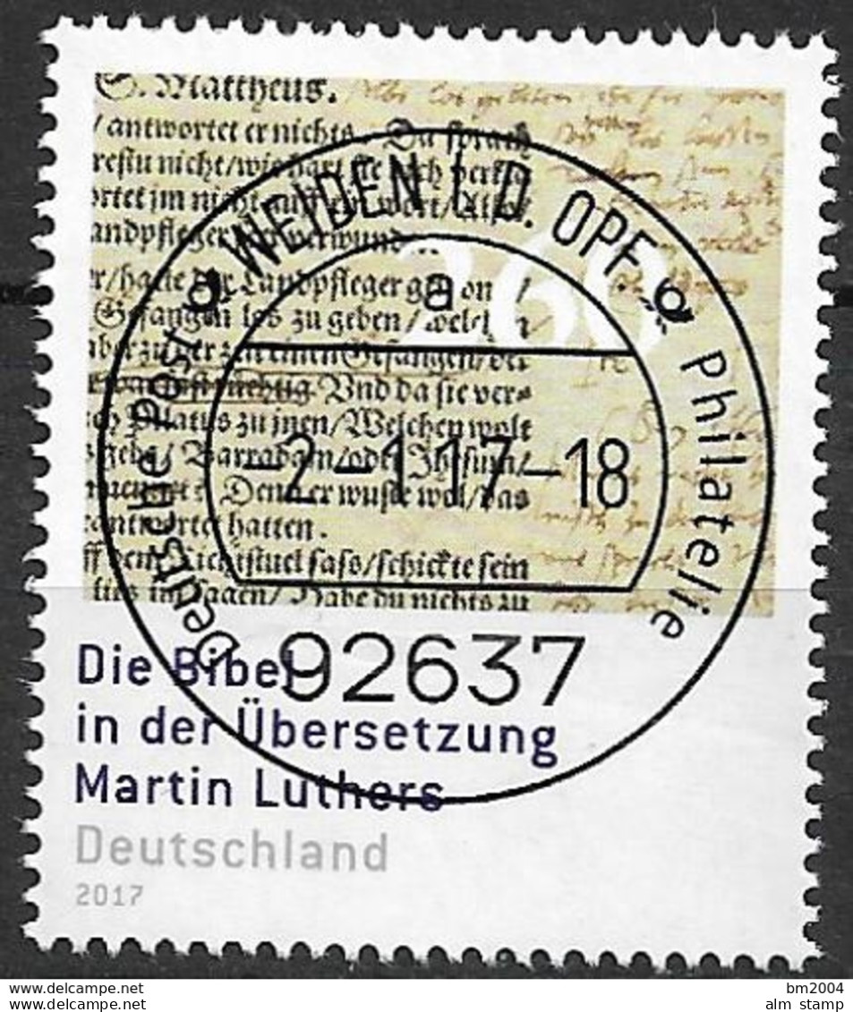2017 Deutschland Germany  Mi. 2277 FD- Used Weiden  Die Bibel In Der Übersetzung Martin Luthers - Gebraucht