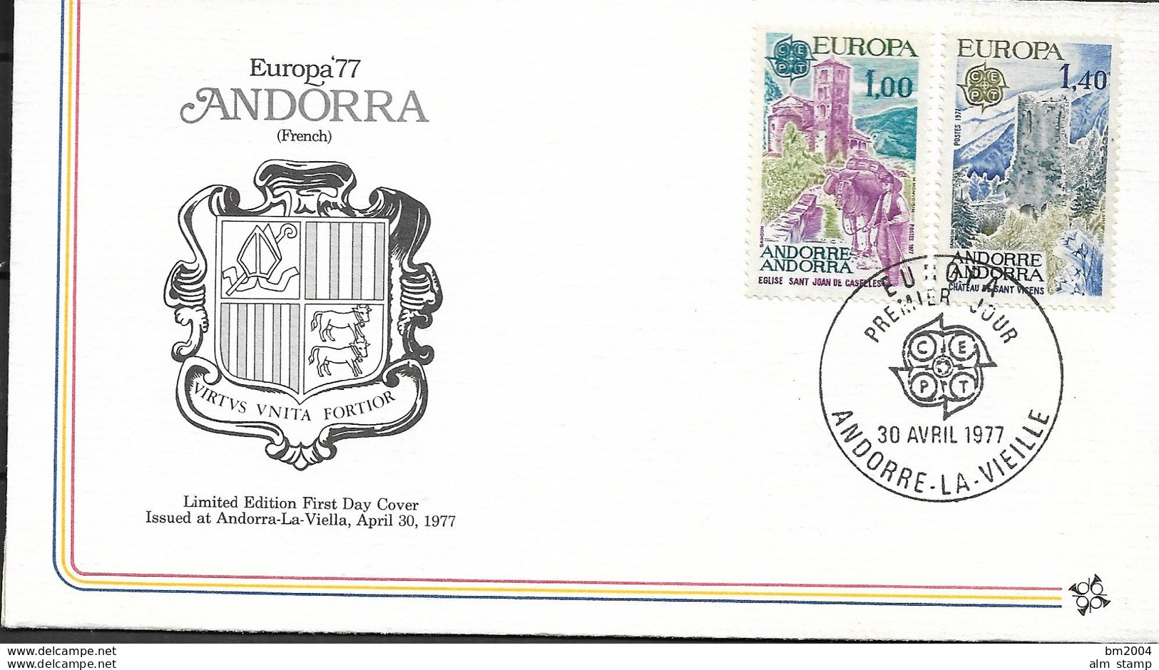 1977 Franz. Andorra Mi. 282-3 FDC  Europa - 1977