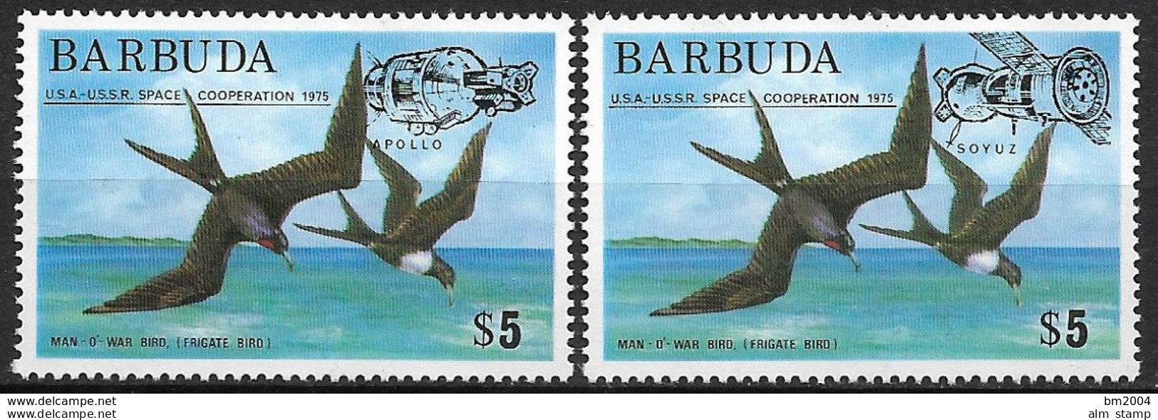 1975 Barbuda Mi. 227-8 **MNH  Amerikanisch-sowjetisches Raumfahrtunternehmen Apollo-Sojus - Oceanië