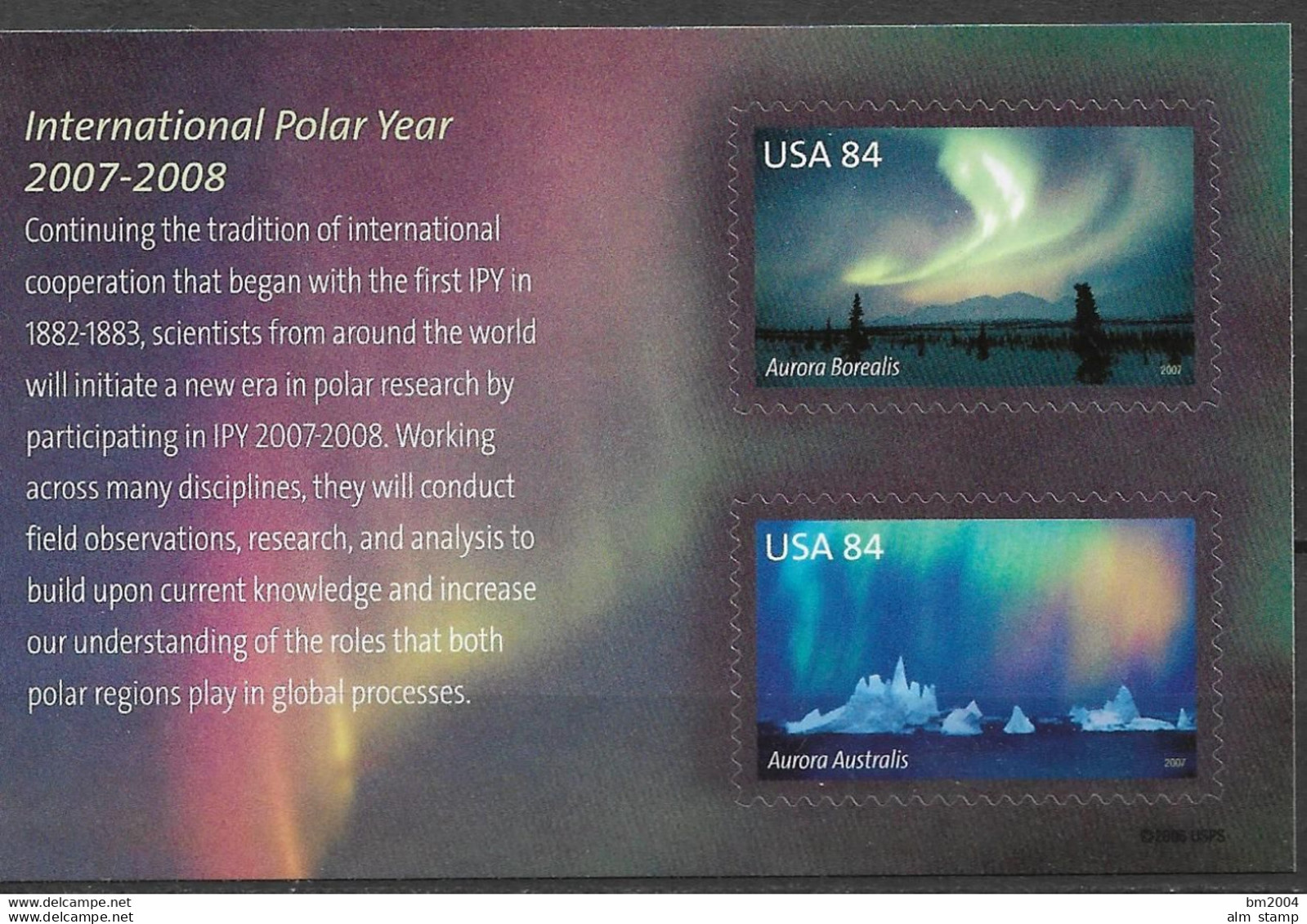 2007 USA Mi. Bl. 62 **MNH  Internatioal Polar Year 2007-2008 - Neufs
