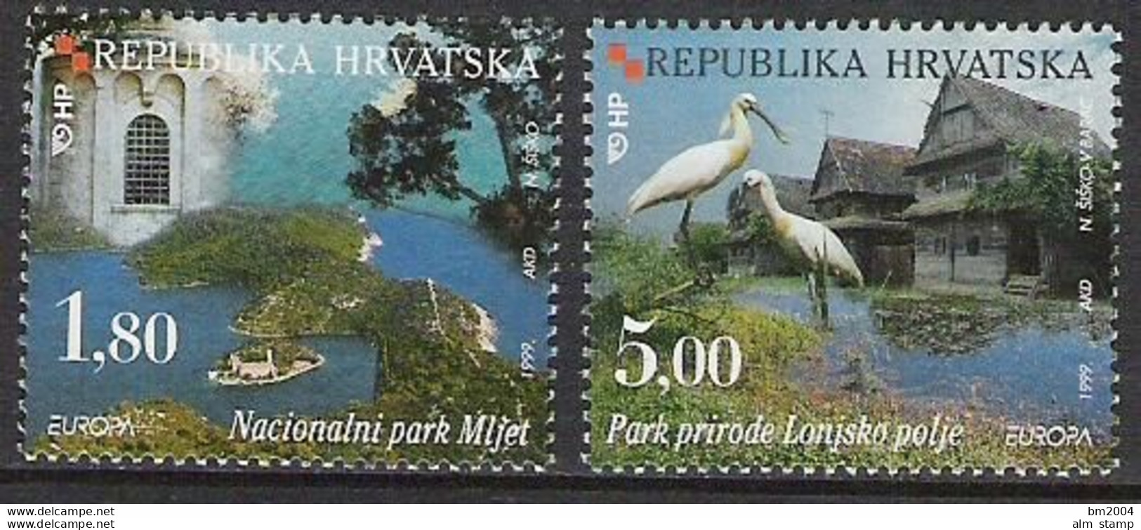 1999 Kroatien Mi.498-6  **MNH  Europa: Natur- Und Nationalparks. - 1999