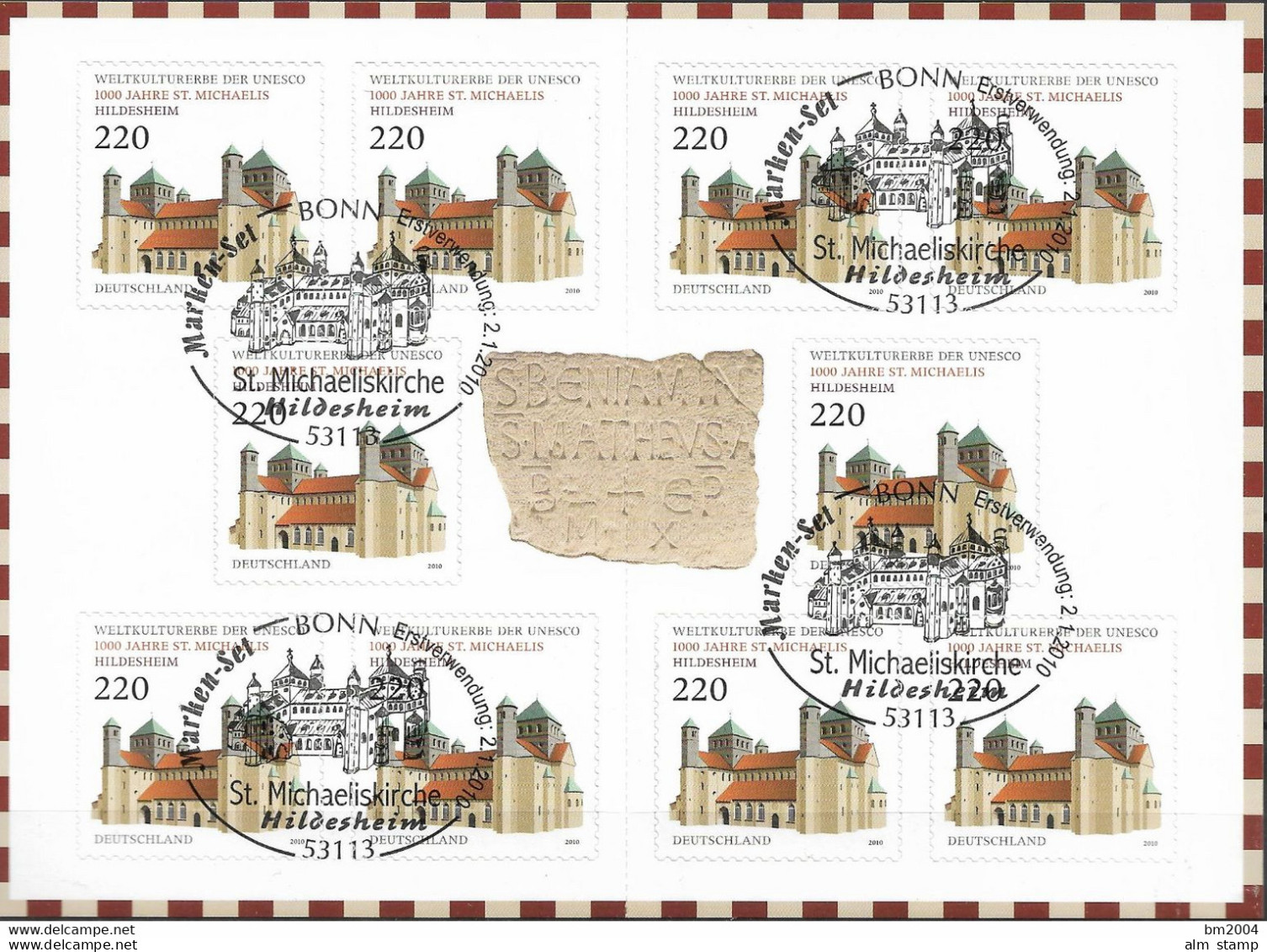 2010  Deutschland Germany Mi.MH 82 FD-used  UNESCO-Welterbe :1000 Jahre St.-Michaelis-Kirche, Hildesheim - Gebraucht