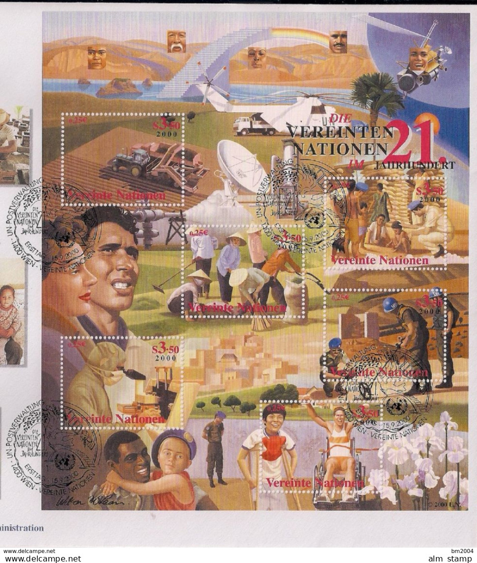 2000 UNO Wien Mi. Bl 13 FD Used    Die Vereinten Nationen Im 21. Jahrhundert - Used Stamps