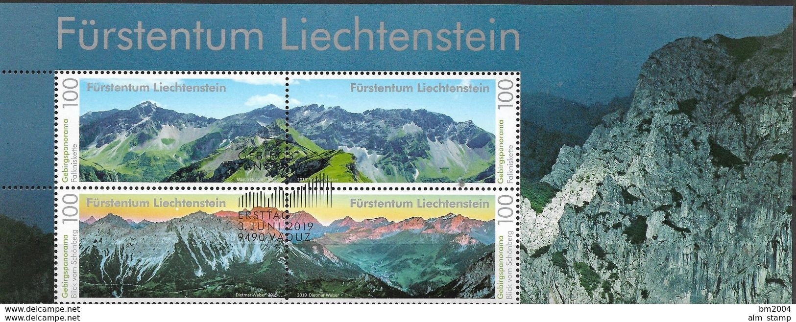 2019 Liechtenstein Mi. 1946 9 FD-used  Gebirgspanoramen - Oblitérés