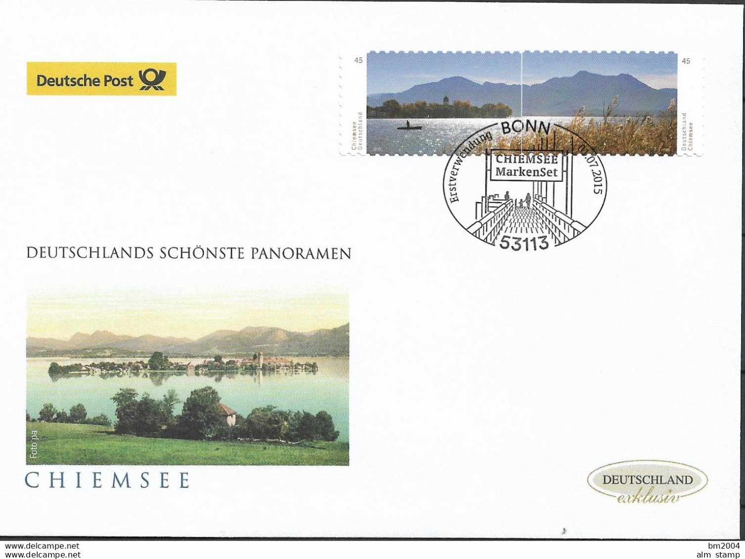 2015 Germany  Deutschland Mi. 3167-8 FDC  Blick über Den Chiemsee Mit Der Fraueninsel Und Den östlichen Chiemgauer Alpen - 2011-…