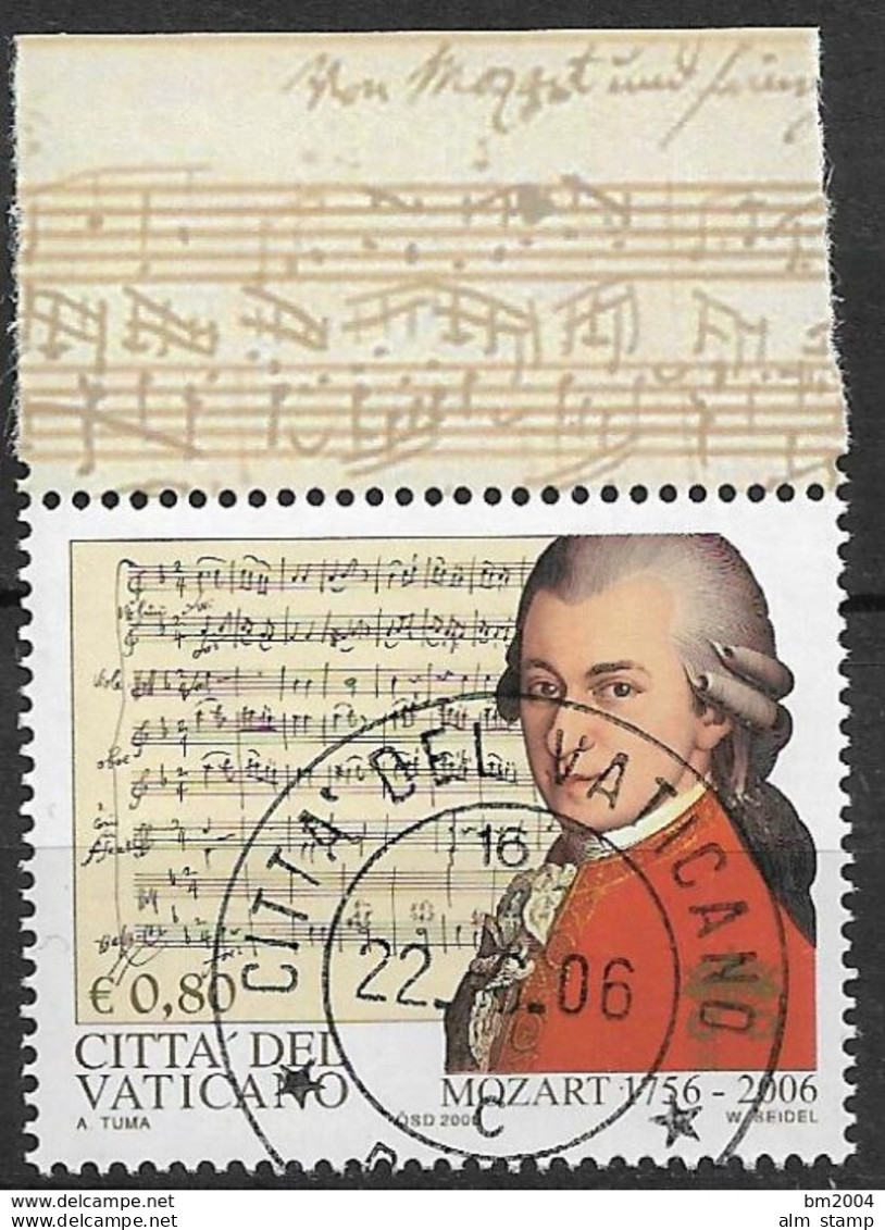 2006 Vatikan Mi. 1553 FD-used . 250. Geburtstag Von Wolfgang Amadeus Mozart. - Gebraucht