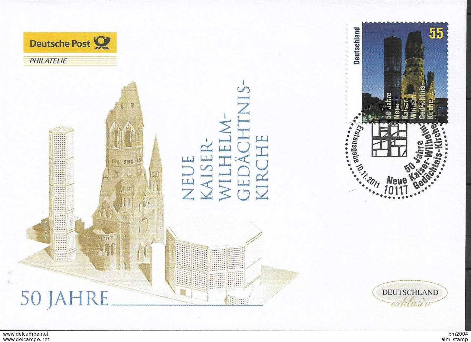 2011 Deutschland Germany  Mi. 2898 FDC    50. Jahrestag Der Einweihung Der Neuen Kaiser-Wilhelm-Gedächtnis-Kirche. - 2011-…