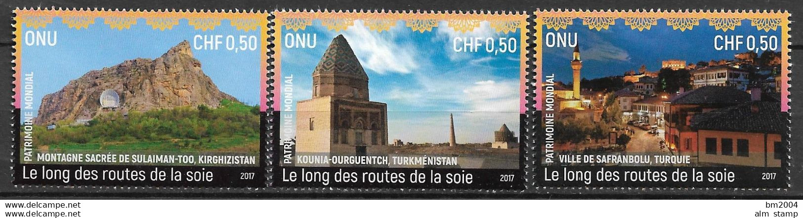 2017  UNO Genf  Mi. 1012-7**MNH   UNESCO-Welterbe: Entlang Der Seidenstraße. - Nuovi