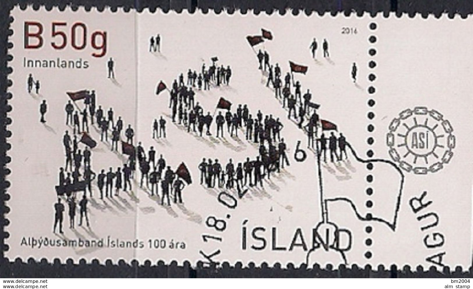 2016 Island Mi. 1483 Used     100 Jahre Isländischer Gewerkschaftsbund (ASÍ). - Used Stamps