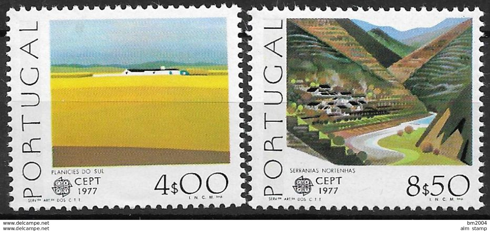 1977 Portugal  Mi.1360-1 **MNH . Europa: Landschaften. - 1977