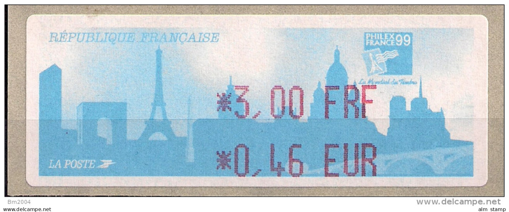 1999 France Timbres De Distributeurs Yv. 248 Mi. 15 **MNH   Philexfrance `99 - 1999-2009 Vignette Illustrate