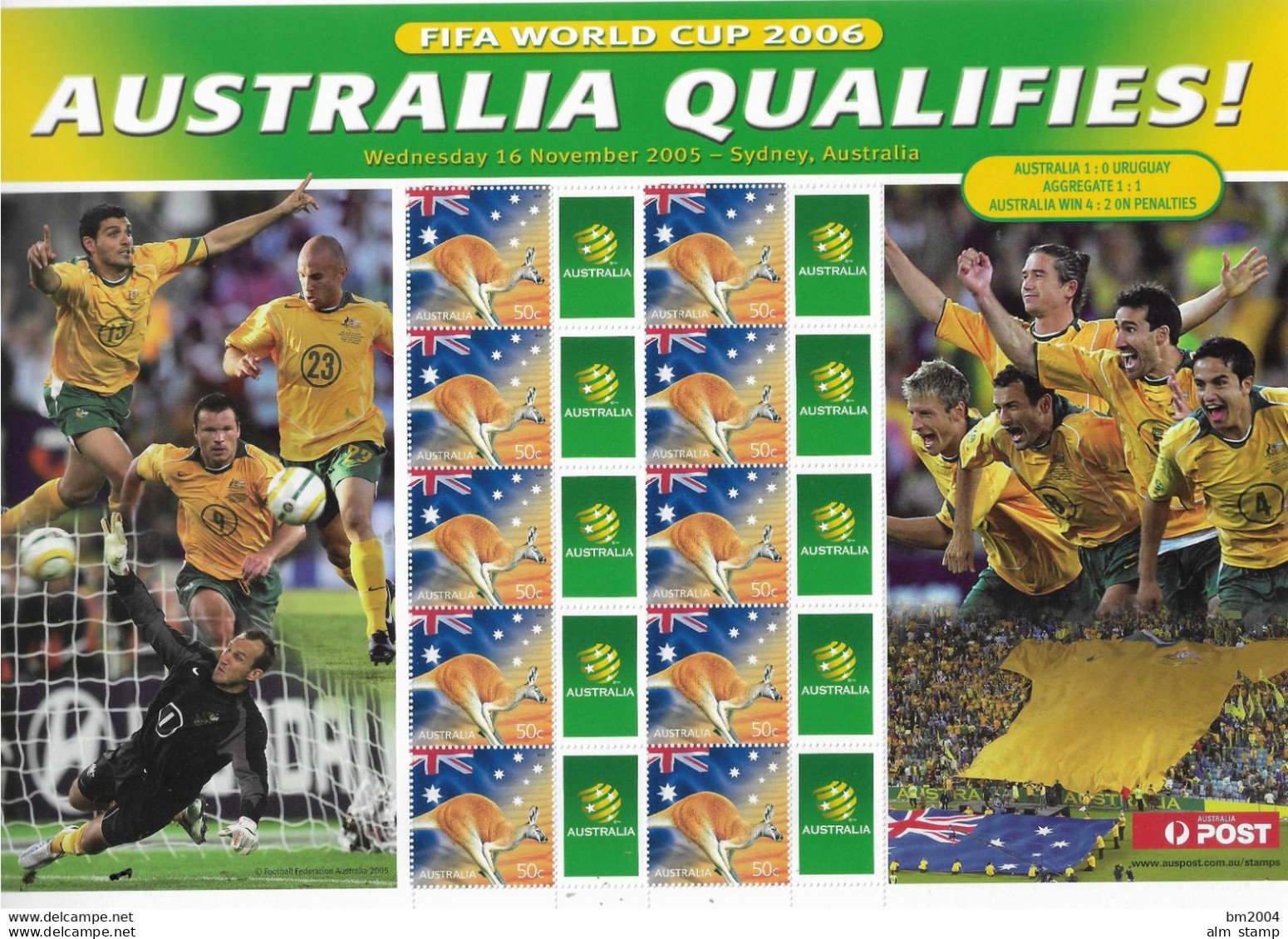 2006 Australien Mi.  **MNH  Australia Qualifies  FIFA World CUP 2006 - Hojas Bloque