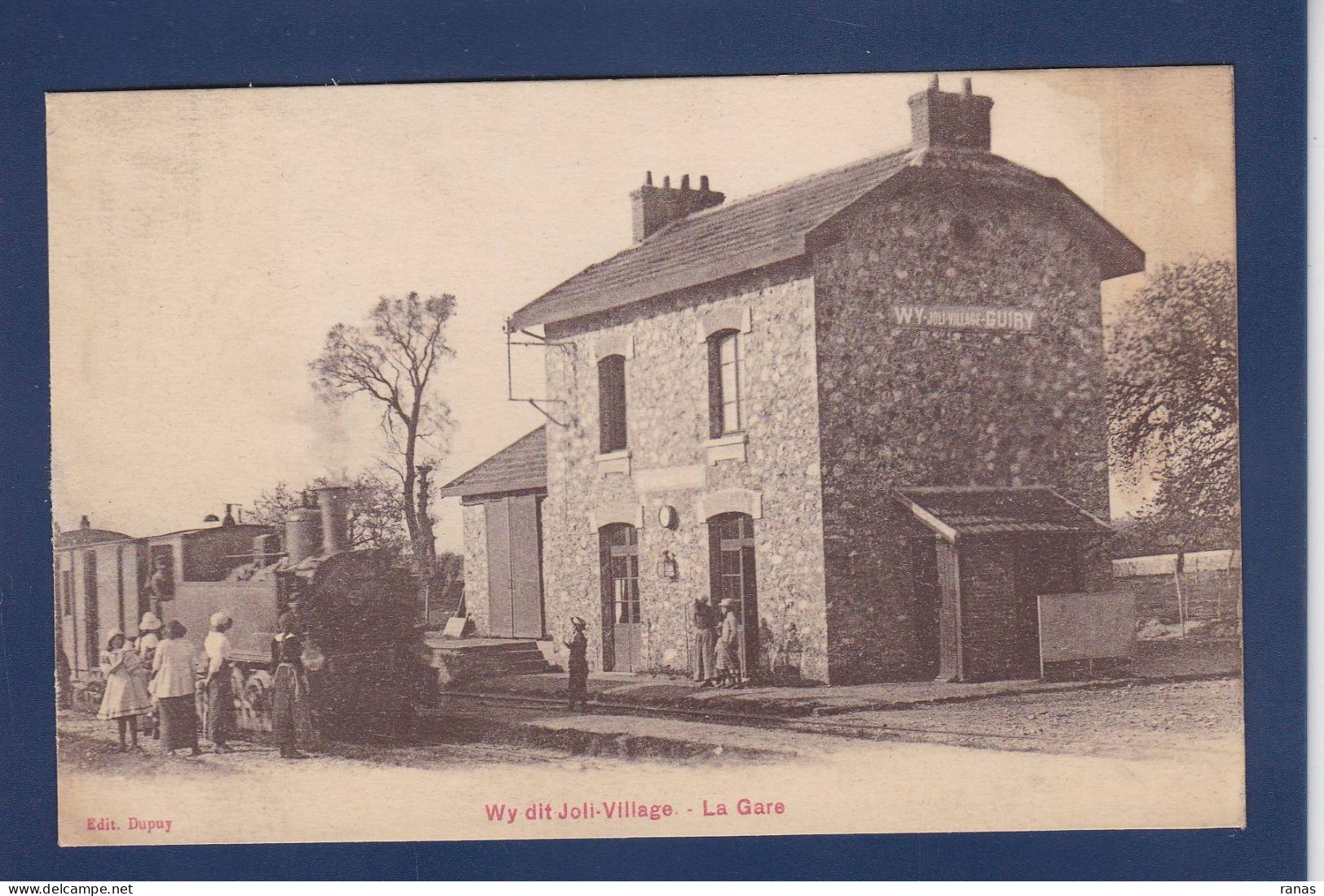 CPA [95] Val D'Oise > Wy Dit Joli Village écrite Train Gare Station Chemin De Fer - Sonstige & Ohne Zuordnung