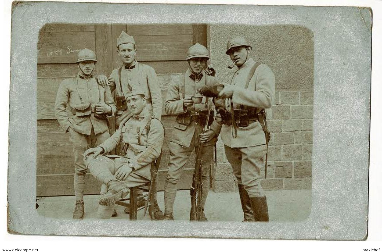 Carte Photo - Souvenir Poste De Garde Du 30 Juillet 1919, Frankenthal (soldats Français Du 10e Génie, Fusil/baionnette) - Frankenthal