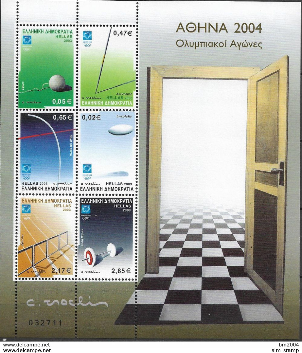 2003 Griechenland  Mi. Bl. 22 **MNH . Olympische Sommerspiele 2004, - Blocks & Sheetlets