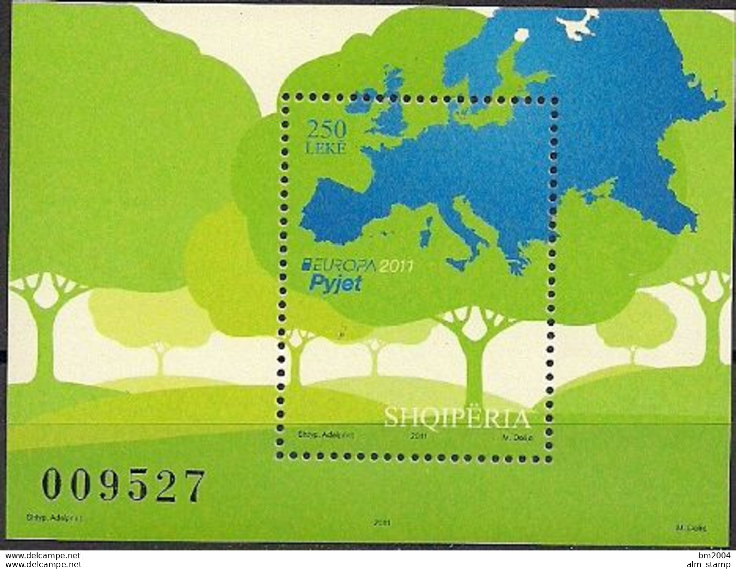 2011 Albanien   Mi. Bl. 180**MNH     Europa  " Der Wald " - 2011